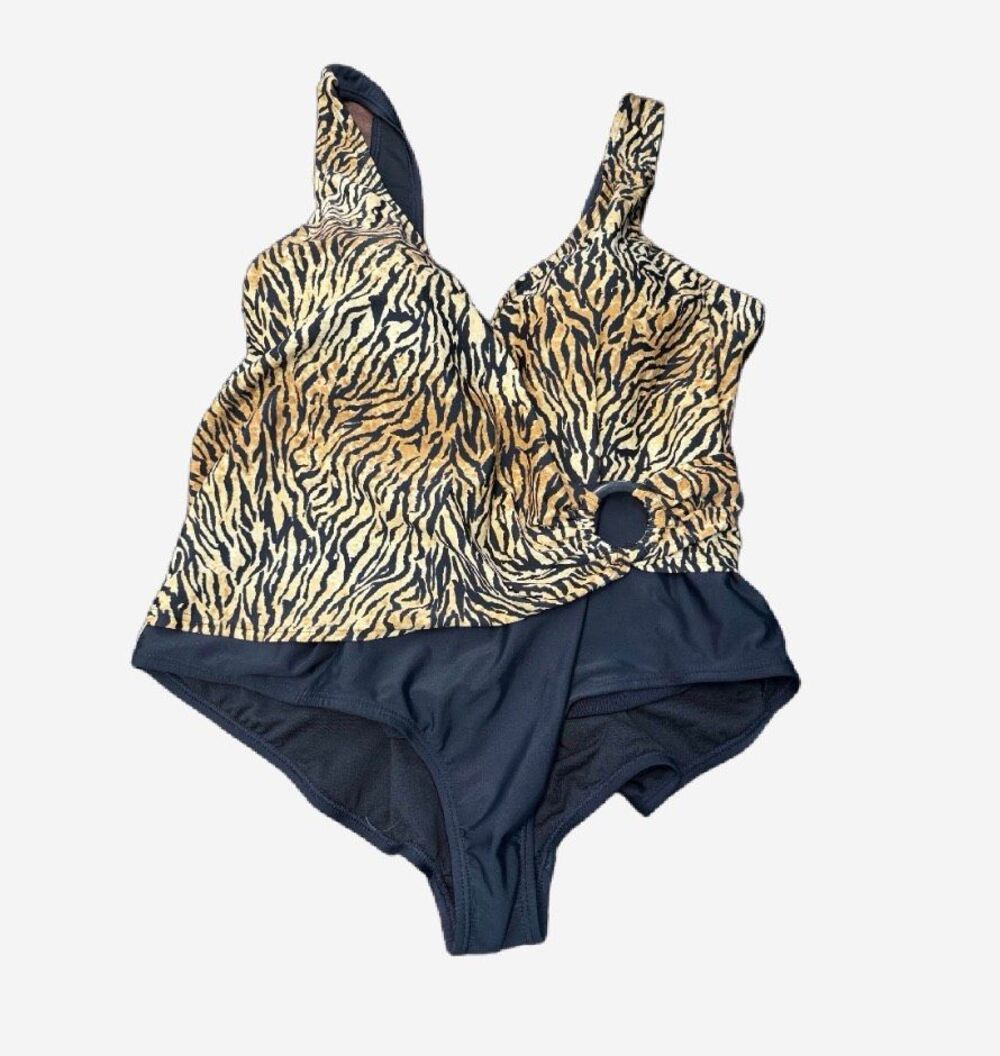 White Stag Animal Print One piece Bathing Suit Womens size 3X NEW TAGS
